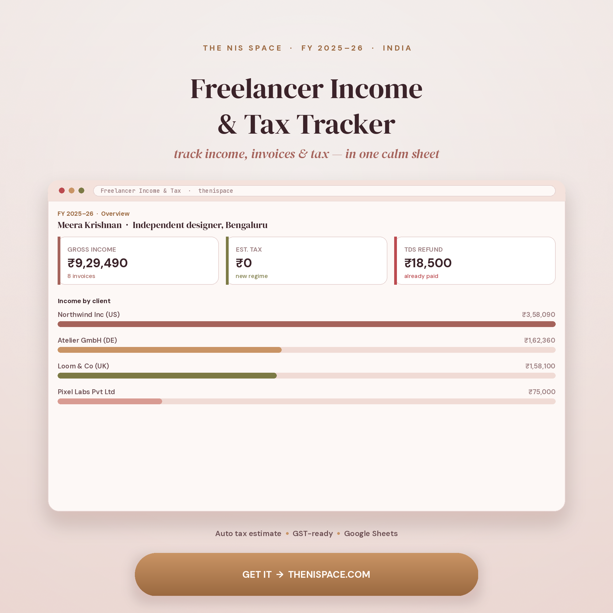 Freelancer Income & Tax Tracker cover